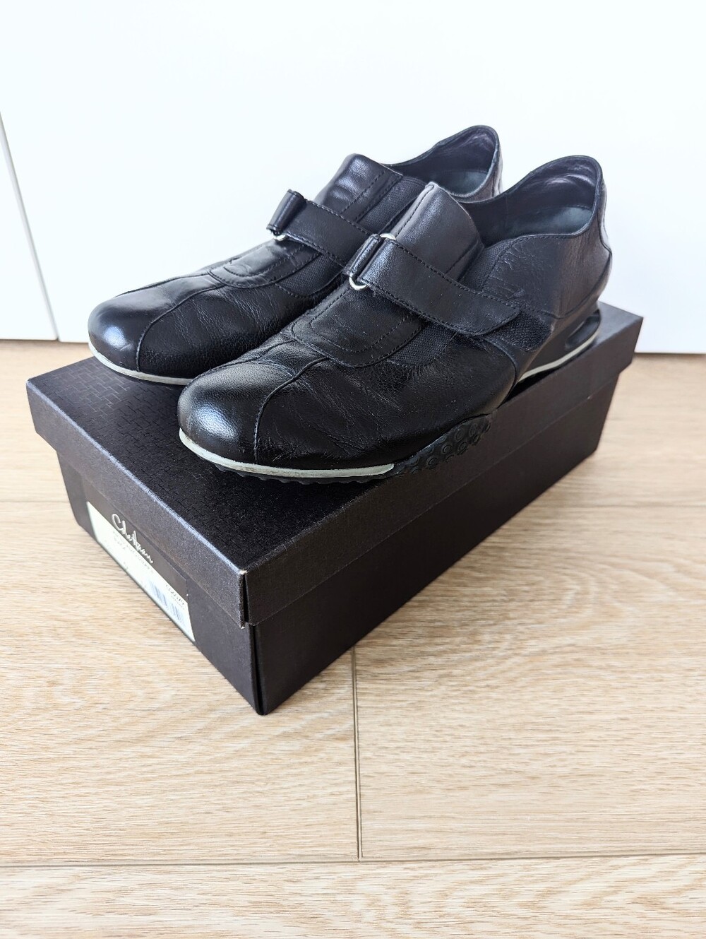 Cole Haan Air Estadio Strap II Leather Shoes – Black, Men's 9